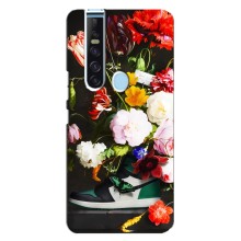 Брендновые Чехлы для TECNO Camon 15 Pro - (PREMIUMPrint) (Nike цветы)