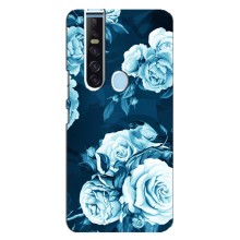 Чехлы (ART) Цветы на TECNO Camon 15 Pro (VPrint) (Голубые Бутоны)