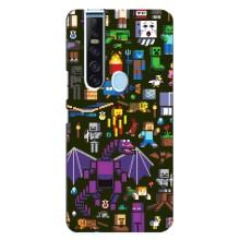 Чехол Майнкрафт на TECNO Camon 15 Pro (AlphaPrint) Minecraft (Коллаж Майнкрафт)