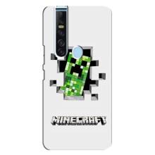 Чехол Майнкрафт на TECNO Camon 15 Pro (AlphaPrint) Minecraft (крипер Майнкрафт)
