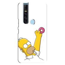 Чехол с Симпсонами для TECNO Camon 15 Pro (VPrint) (Гомер с пончиком)
