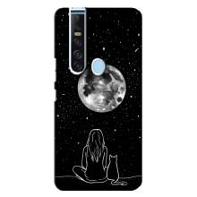 Чехол с рисунком кот на TECNO Camon 15 Pro – Девушка с котом