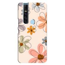 Чехол с цветочным принтом на Техно Камон 15 Про – Разноцветные цветы