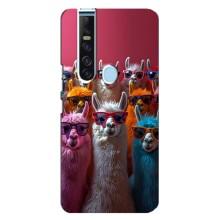 Чехол с принтом стильные животные для Техно Камон 15 Про – Ламы в очках