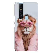 Чехол с принтом стильные животные для Техно Камон 15 Про – Лев в очках