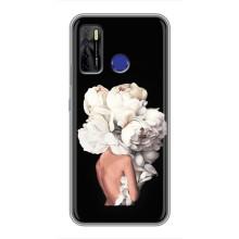 Чехлы (ART) Цветы на TECNO Camon 15 (VPrint) (Білі квіти)