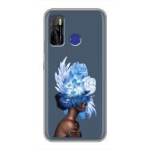 Чехлы (ART) Цветы на TECNO Camon 15 (VPrint) (Квіти на голові)