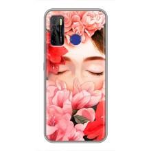Чехлы (ART) Цветы на TECNO Camon 15 (VPrint) (Очі в квітах)