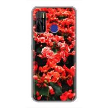 Чохли з квітами для TECNO Camon 15 (VPrint) (Квіти червоні)