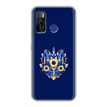 Чохли для TECNO Camon 15 Укр. Символіка (AlphaPrint) (Квітковий Герб)