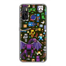 Чохол Майнкрафт на TECNO Camon 15 (AlphaPrint) Minecraft (Колаж Майнкрафт)