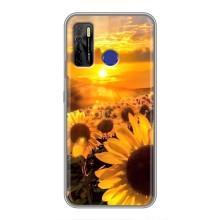 Чехол с Цветами для TECNO Camon 15 (поле подсолнухов)