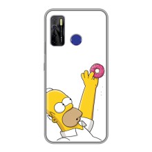 Чjхол з Сімпсонами для TECNO Camon 15 (VPrint) (Гомер з пончиком)