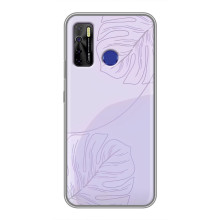 Чехол цветочный дизайн для TECNO Camon 15 – Монстера фиолетовая