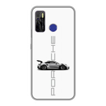 Чохол з авто Порше для TECNO Camon 15 – білий порше