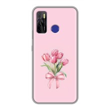 Чохол з розовим принтом для TECNO Camon 15 (Букет квітів)