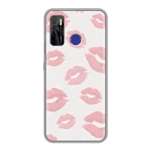 Чохол з розовим принтом для TECNO Camon 15 (Рожеві губи)