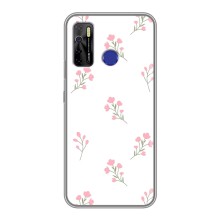 Чохол з розовим принтом для TECNO Camon 15 (Рожеві квіти)