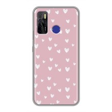 Чохол з розовим принтом для TECNO Camon 15 (Сердечки на рожевому)