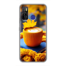 Чехол с уникальным дизайном «Осень с кофе» для TECNO Camon 15 – Кофе с жёлтым