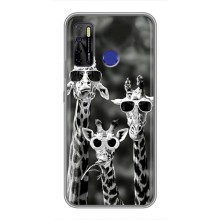 Силіконовий чохол з КАРТИНКАМИ літо для TECNO Camon 15 (AlphaPrint) (Жирафи в окулярах)