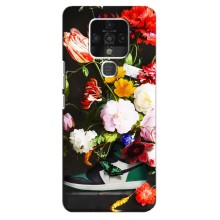 Брендновые Чехлы для TECNO Camon 16 Pro - (PREMIUMPrint) – Nike цветы