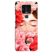 Чехлы (ART) Цветы на TECNO Camon 16 Pro (VPrint) (Очі в квітах)