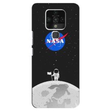 Силіконовый бампер з принтом "Наса" на TECNO Camon 16 Pro (Космонавт NASA)