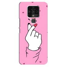 Чехол с принтом для TECNO Camon 16 Pro (AlphaPrint - Знак сердечка)