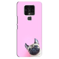 Бампер для TECNO Camon 16 Pro з картинкою "Песики" – Собака на рожевому
