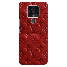 Текстурный Чехол Louis Vuitton для Техно Камон 16 про (Красный ЛВ)