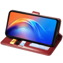 Шкіряний чохол-книжка GETMAN Gallant (PU) для TECNO Camon 16 SE – Червоний