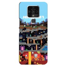 Чехол Майнкрафт на TECNO Camon 16 SE (AlphaPrint) Minecraft – фон Minecraft