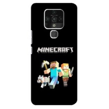 Чехол Майнкрафт на TECNO Camon 16 SE (AlphaPrint) Minecraft – герои Minecraft