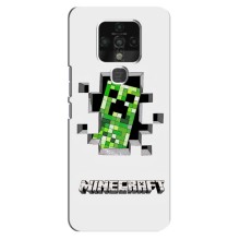 Чехол Майнкрафт на TECNO Camon 16 SE (AlphaPrint) Minecraft – крипер Майнкрафт