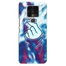 Чехол с принтом для TECNO Camon 16 SE (AlphaPrint - Знак сердечка)