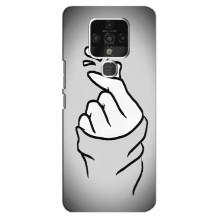 Чехол с принтом для TECNO Camon 16 SE (AlphaPrint - Знак сердечка)