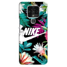 Силиконовый Чехол на TECNO Camon 16 SE с картинкой Nike (Цветочный Nike)