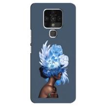Чехлы (ART) Цветы на TECNO Camon 16 (VPrint) (Цветы на голове)