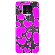 Чехлы для любимой на Техно Камон 16 (VPrint) (Pink hearts)