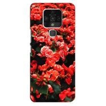 Чехлы с Цветами для TECNO Camon 16 (VPrint) (Цветы красные)