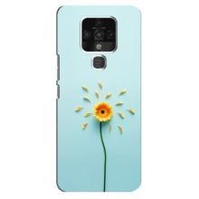 Чехлы с Цветами для TECNO Camon 16 (VPrint) (Желтый цветок)