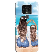 Чехол с печатью для TECNO Camon 16 - (Мама с ребенком) (AlphaPrint) (Мама с доченькой)