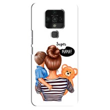 Чехол с печатью для TECNO Camon 16 - (Мама с ребенком) (AlphaPrint) (Мама с сыном)