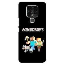 Чехол Майнкрафт на TECNO Camon 16 (AlphaPrint) Minecraft (герои Minecraft)