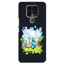 Чехол Майнкрафт на TECNO Camon 16 (AlphaPrint) Minecraft (персонажи Minecraft)