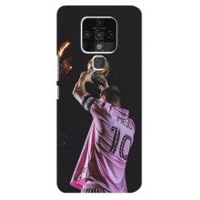Чехол Месси футболист для TECNO Camon 16 (Месси с кубом)