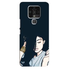 Чехол с печатью для TECNO Camon 16 - (Мода) (AlphaPrint) (Красивая девочка)