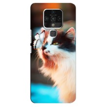 Чехол на Техно Камон 16 с Котами (VPrint) (Котик с бабочкой)