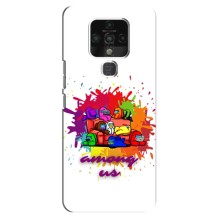 Чехол Амонг Ас для TECNO Camon 16 (AlphaPrint) (Яркий АмонгАс)